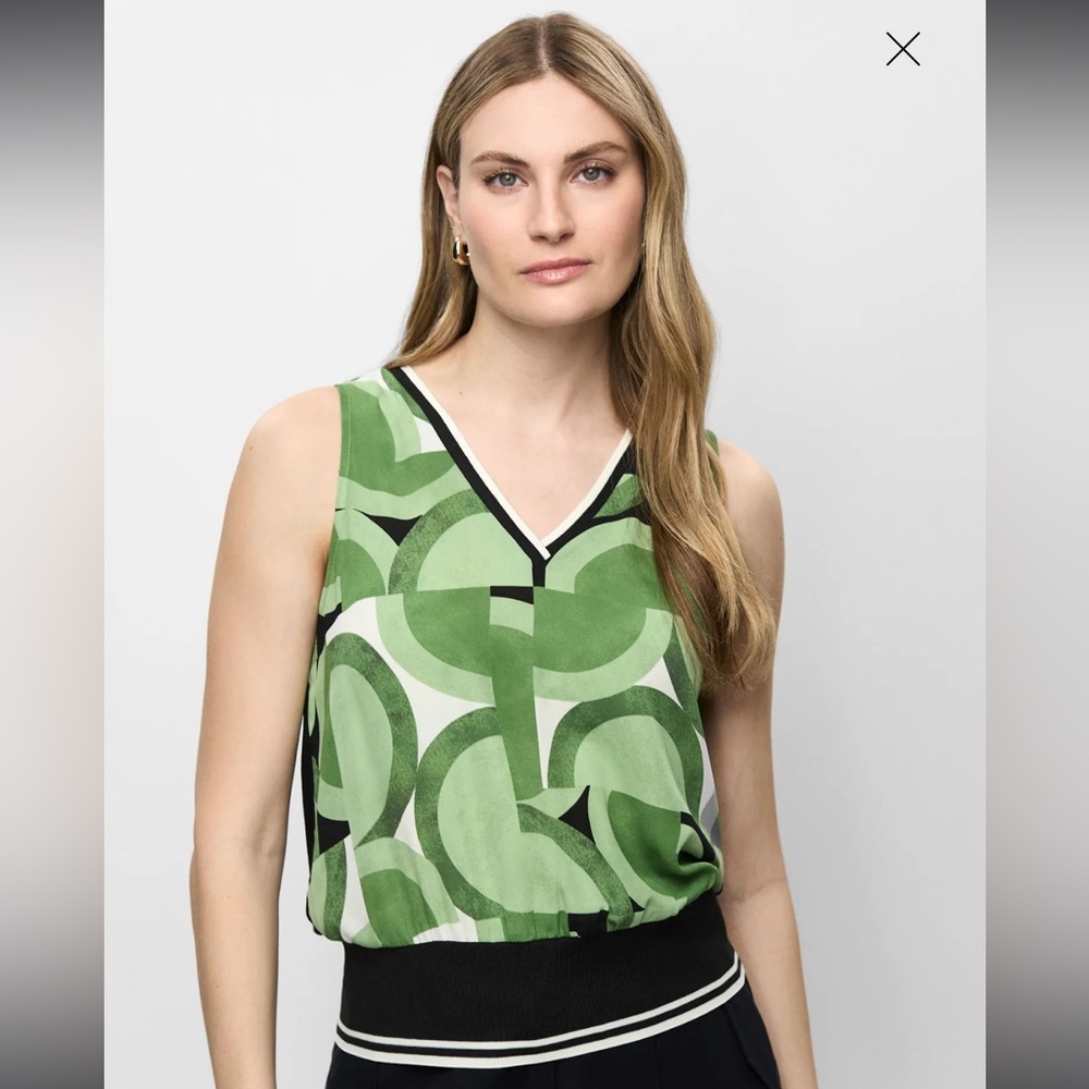 Geometric Pattern Sleeveless Blouse M - image 3